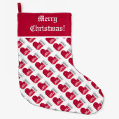 Cute Red en White KerstSock Pattern Grote Kerstsok (Voorkant)