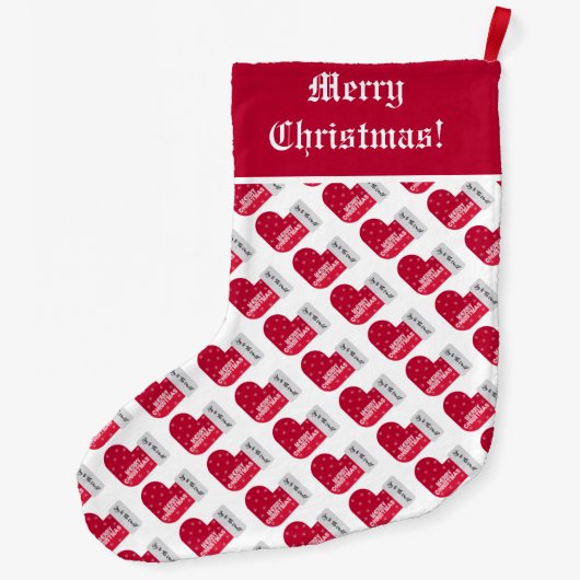 Cute Red en White KerstSock Pattern Grote Kerstsok (Achterkant)