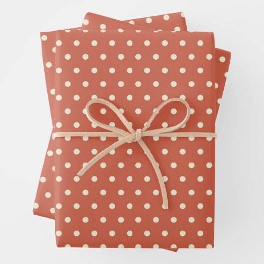 Cute  Red en White Polka Dot Pattern Inpakpapier Vel (In situ)