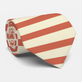 Cute Red en White Striped Pattern Stropdas (Opgerold)