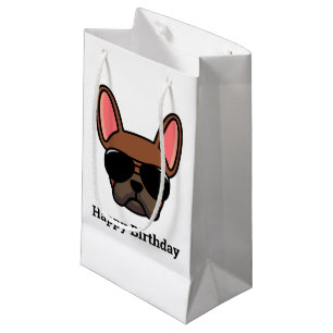 Cute Red Fawn French Bulldog Face Small Gift Bag Klein Cadeauzakje