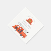 Cute Red Firetruck Engine Kinder elke zondag Servet (Hoek)