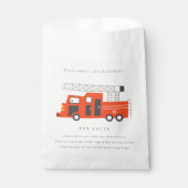 Cute Red Firetruck Engine Kinder Fun Feacts Birthd Bedankzakje (Voorkant)