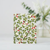 Cute Red  Floral Pattern Briefkaart (Staand voorkant)