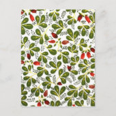 Cute Red Floral Pattern Briefkaart (Voorkant)