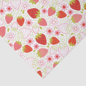 Cute Red Floral Strawberry Pattern Tissuepapier (Detail)
