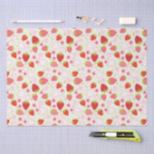 Cute Red Floral Strawberry Pattern Tissuepapier (Craft)