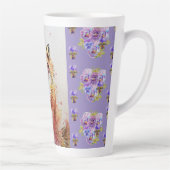 Cute Red Fox Animal Purple Pansies Latte Mug (Droite)