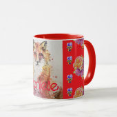 Cute Red Fox Animal Rozen Florence Waterverf Mok (Voorkant rechts)