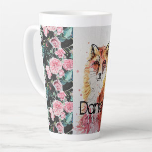 Cute Red Fox Animal Rozen Waterverf Latte Mok