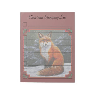 Cute Red Fox in Winter Snow Notitieblok