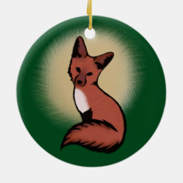 Cute Red Fox Keramisch Ornament