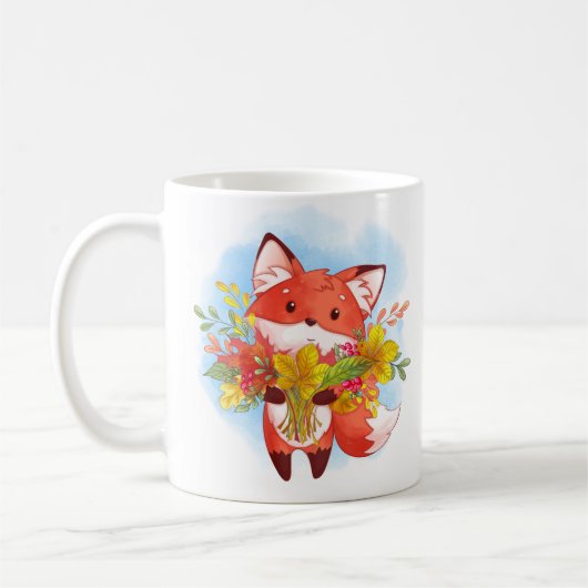 Cute Red Fox met valkleppen Koffiemok (Links)