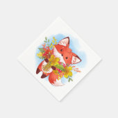 Cute Red Fox met valkleppen Servet (Hoek)