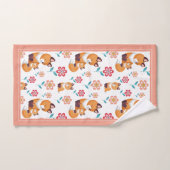 Cute red fox moeder met baby-grens Moederdag Bad Handdoek (Handdoek)