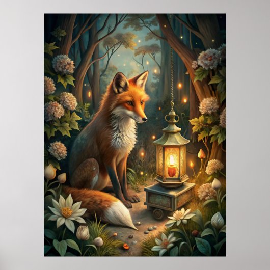 Cute Red Fox Poster (Voorkant)