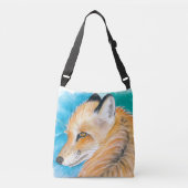 Cute red Fox Waterverf Art Crossbody Tas (Voorkant)
