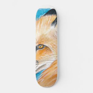 Cute red Fox Waterverf Art Skateboard