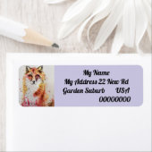 Cute Red Fox Waterverf Return Address Labels (Insitu)