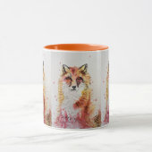Cute Red Fox Waterverf Schilderen Mok Sinaasappel (Midden)