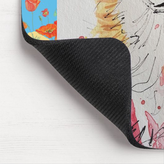 Cute Red Fox Waterverf Schildermuis Mat floral Muismat (Hoek)