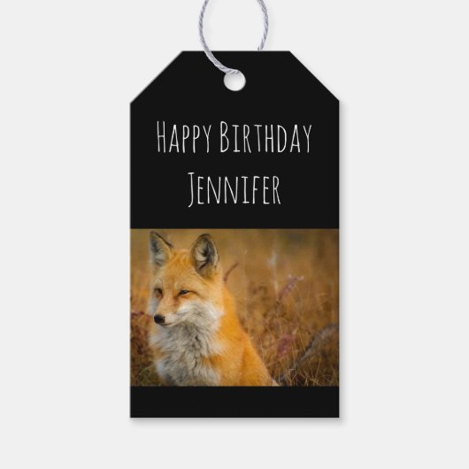 Cute Red Fox Wilde Natuur Cadeaulabel (Voorkant)