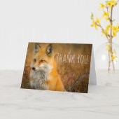 Cute Red Fox wilde Natuur Fotografie Dank u Kaart (Gele Bloem)