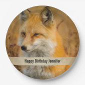 Cute Red Fox Wilde Natuur Papieren Bordje (Voorkant)