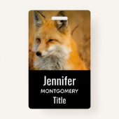 Cute Red Fox Wilderness Natuur Badge (Voorkant)