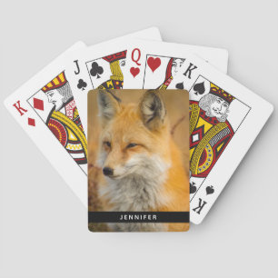 Cute Red Fox Wilderness Natuur Pokerkaarten