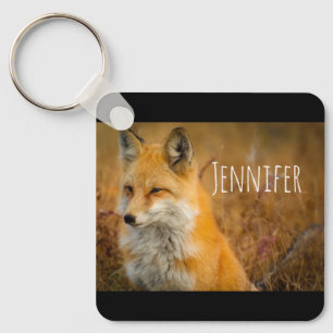 Cute Red Fox Wilderness Natuur Sleutelhanger