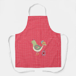 Cute Red Gingham Chicken Schort