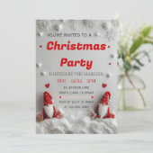 Cute Red Gnome Christmas Party Invitation (Debout devant)
