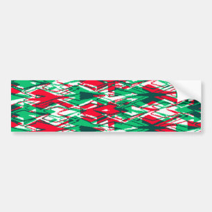 Cute red green abstract aztec patroon bumpersticker