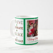Cute Red Green Christmas Pattern Koffiemok (Voorkant links)