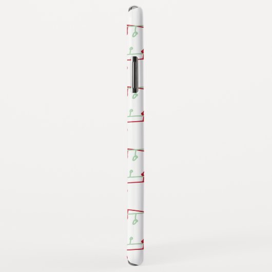 Cute Red & Green Kerstlampmonogram Case-Mate iPhone Case (Achterkant/rechts)