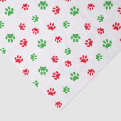 Cute Red Green Paw Printert Pattern Thema Tissuepapier (Detail)