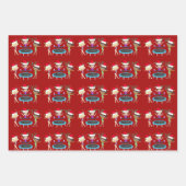 Cute Red Gymnastics met kerst Inpakpapier Vel (Voorkant 3)
