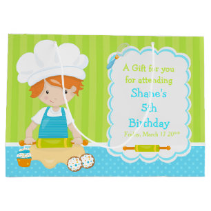 Cute Red Hair Boy Baking Bedankt Groot Cadeauzakje