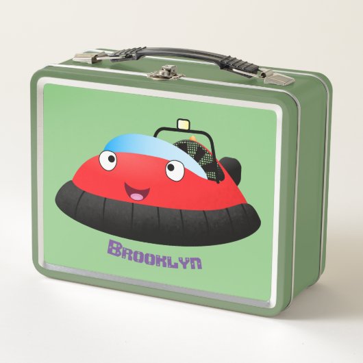Cute red happy hovercraft cartoon (Voorkant)