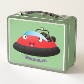 Cute red happy hovercraft cartoon (Achterkant)