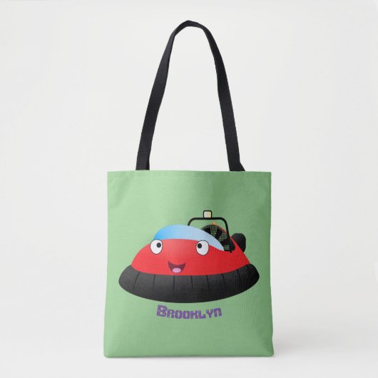 Cute red happy hovercraft cartoon draagtas (Voorkant)