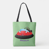 Cute red happy hovercraft cartoon draagtas (Achterkant)