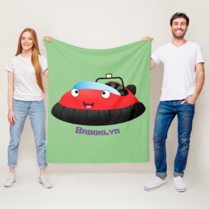 Cute red happy hovercraft cartoon fleece deken