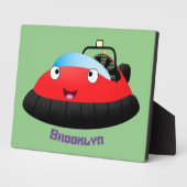 Cute red happy hovercraft cartoon fotoplaat (Zijkant)