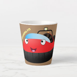 Cute red happy hovercraft cartoon latte mok