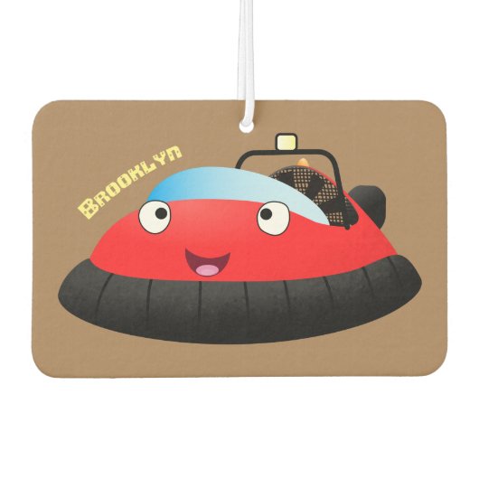 Cute red happy hovercraft cartoon luchtverfrisser (Voorkant)