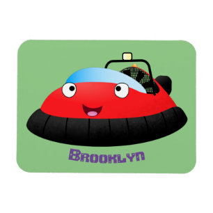 Cute red happy hovercraft cartoon magneet