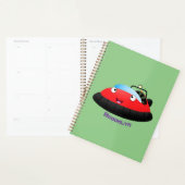 Cute red happy hovercraft cartoon planner (Display)
