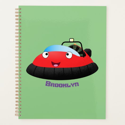 Cute red happy hovercraft cartoon planner (Voorkant)